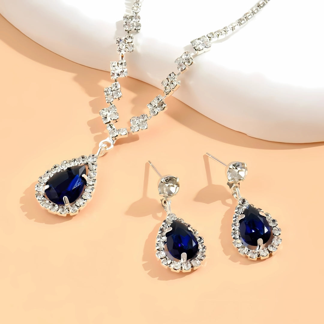 Bridal Jewelry Set – Rhinestone Zircon Necklace & Bracelet