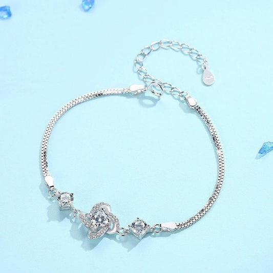 2 Karat Princess Square Bag Imitation Moissanite Bracelet