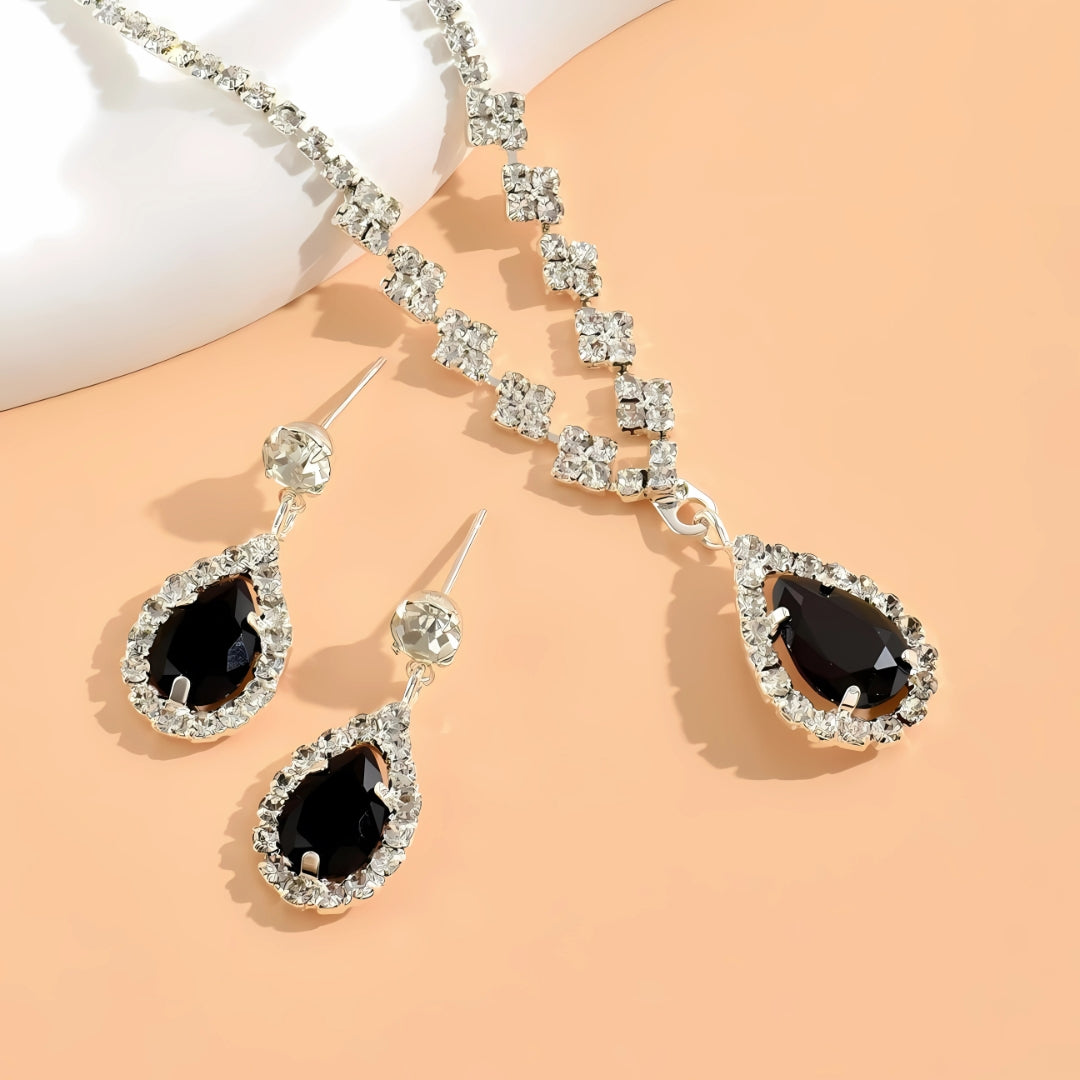 Bridal Jewelry Set – Rhinestone Zircon Necklace & Bracelet