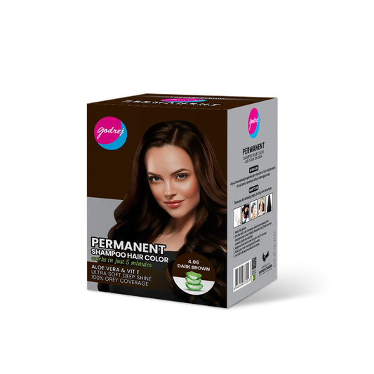 Pack of 8 Godrej Permanent Hair Color Shampoo Sachet – Dark Brown
