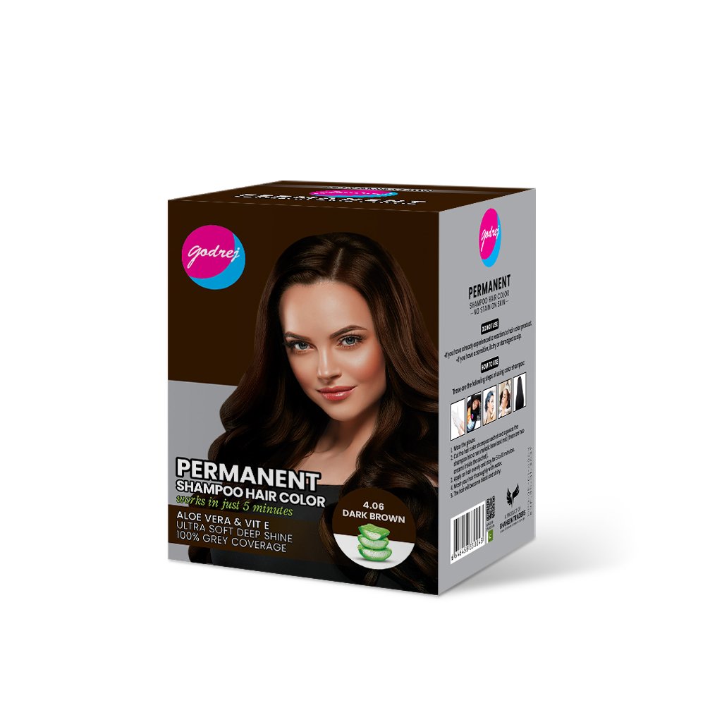 Pack of 8 Godrej Permanent Hair Color Shampoo Sachet – Dark Brown