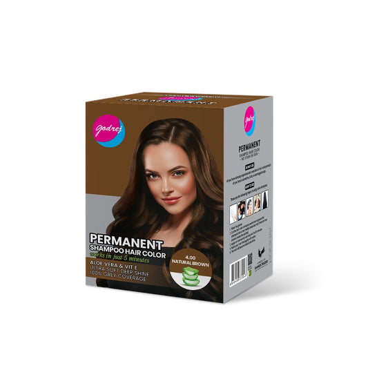 Pack of 8 Godrej Permanent Hair Color Shampoo Sachet – Natural Brown