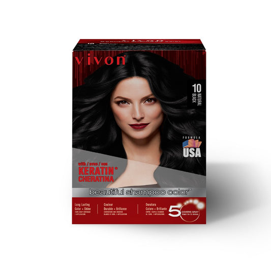 Vivon Natural Black Keratin Hair Color Shampoo