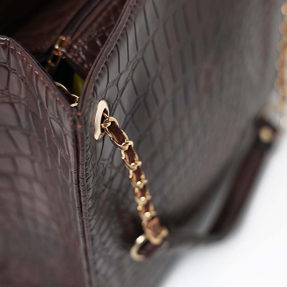 Croco Chic | Shoulder | Brown